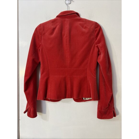 J Crew Women’s Velour Blazer Jacket Size 2 EUC Red Preppy Valentines Line Fairy - Picture 5 of 9